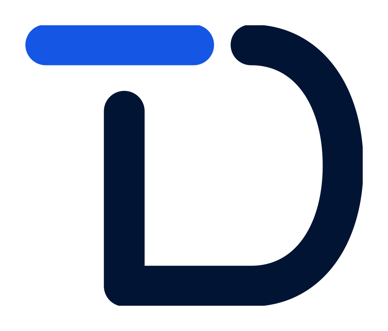 DeliverTrust Icon only logo, Navy + blue, solid white
